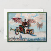Phantastisches Viktorianisches Steampunk-Flying Ca Postkarte (Vorne/Hinten)