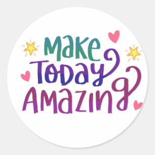 Phantastisches Zitat heute positiv denken Runder Aufkleber