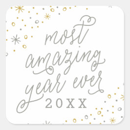 Phantastischste Jahre je Neujahr Quadratischer Aufkleber