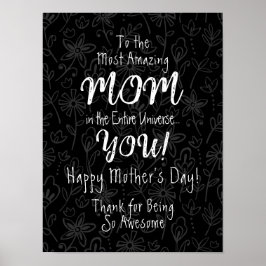 Phantastischste Mama Niedliche Kalligraphie Schwar Poster