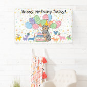 Phantom Blue Merle Aussiedoodle Dog Birthday Party Banner (Insitu)
