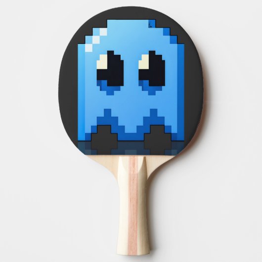 Phantom Blue Pixel Art Fanart PacMan Tischtennis Schläger (Vorderseite)