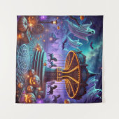 Phantom Carousel Halloween Wandteppich (Vorderseite (Horizontal))