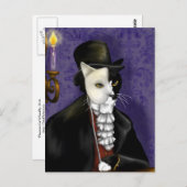 Phantom Cat Masked Tuxedo Cat Fantasy Art Postkart Postkarte (Vorne/Hinten)
