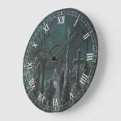 Phantom Graveyard Round Roman Numerals Clock Große Wanduhr (Winkel)