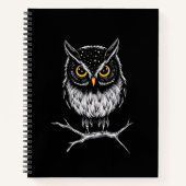Phantom Owl Minimalist Line Art Notebook Notizblock (Vorderseite)