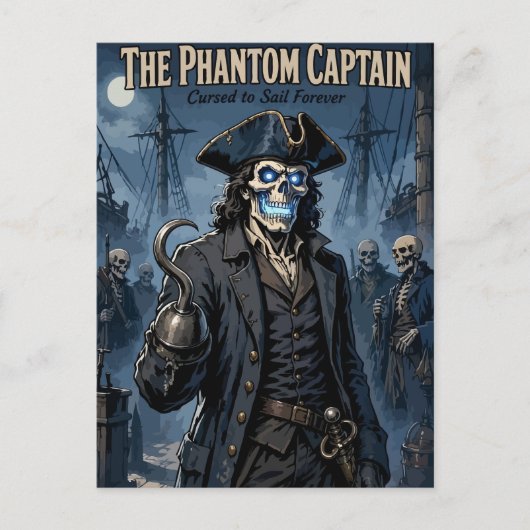 Phantom Pirate Captain Feiertagspostkarte (Vorderseite)