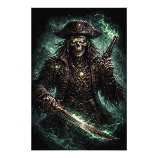 Phantom Pirate Skull – Dark Fantasy Reaper Fotodruck (Vorne)