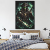 Phantom Pirate Skull – Dark Fantasy Reaper Leinwanddruck (Insitu (Schlafzimmer))