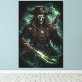 Phantom Pirate Skull – Dark Fantasy Reaper Leinwanddruck (Insitu (Holzboden))