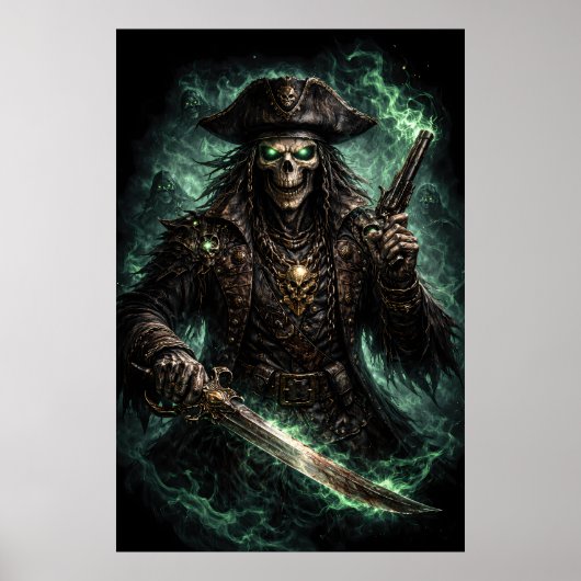 Phantom Pirate Skull – Dark Fantasy Reaper Poster (Vorne)