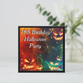 Phantom Pumpkins 18. Geburtstagsparty Einladung (Stehend Vorderseite)