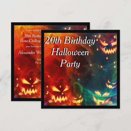 Phantom Pumpkins 20. Geburtstagsparty Einladung (Vorne/Hinten)