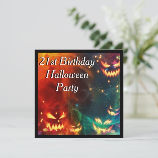 Phantom Pumpkins 21. Geburtstag Party Einladung (Stehend Vorderseite)