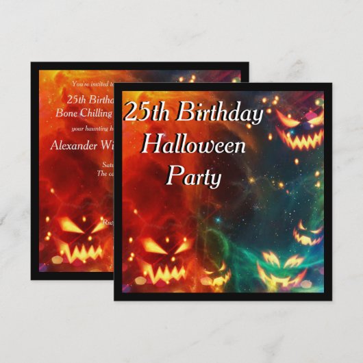 Phantom Pumpkins 25. Geburtstagsparty Einladung (Vorne/Hinten)
