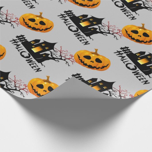 Phantom Pumpkins und Spuk HausHalloween-Geschenk Geschenkpapier (Ecke)