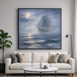 Phantom Schiff - Pastell-Malstil-Kunst Poster