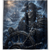 Phantom Skull Captain at the Helm – Blue Storm Got Duschvorhang (Vorderseite)