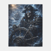 Phantom Skull Captain at the Helm – Blue Storm Got Fleecedecke (Vorderseite)