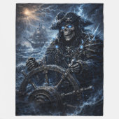 Phantom Skull Captain at the Helm – Blue Storm Got Fleecedecke (Vorderseite)