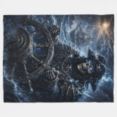 Phantom Skull Captain at the Helm – Blue Storm Got Fleecedecke (Vorderseite (Horizontal))