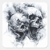 Phantom Skull Quadratischer Aufkleber (Vorderseite)