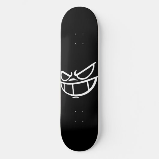 Phantom Smile™ Skateboard Deck Schwarz-Weiß (Vorderseite)
