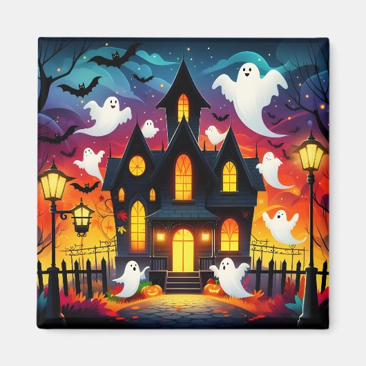 Phantomsputum - Halloweenszene Magnet (Vorne)