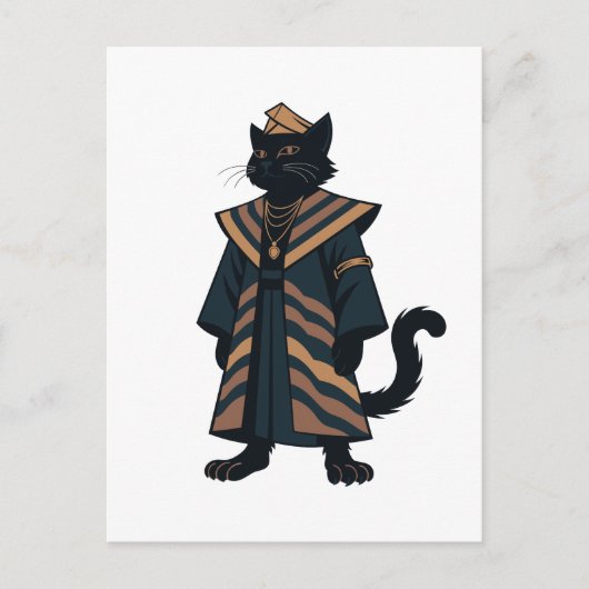 Pharao Black Cat Grußkarte Postkarte (Vorderseite)