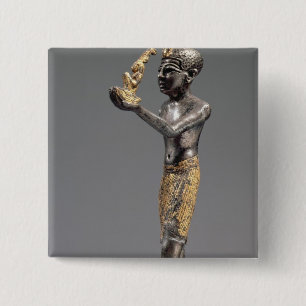 Pharao, das ein Angebot vor der Göttin Maat macht Button