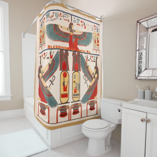 Pharao-Hieroglyphen - Amon-Ra-Segen Duschvorhang (Beispiel)