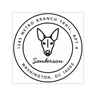 Pharao-Jagdhund-HundeRücksendeadresse-Briefmarke Permastempel