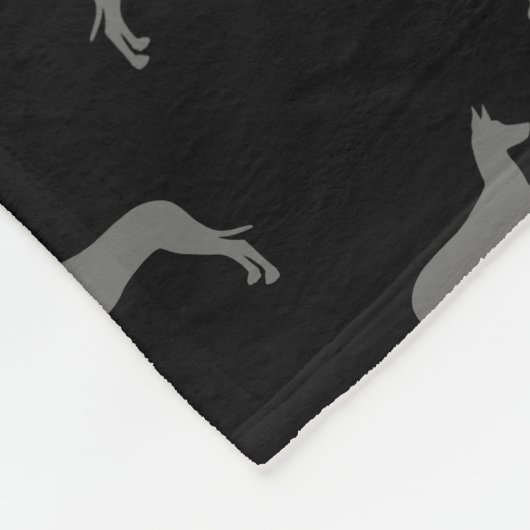 Pharao-Jagdhund-Silhouette-Muster-Schwarzes und Fleecedecke (Ecke)