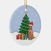 Pharao-Jagdhund-Weihnachtsverzierung Keramik Ornament (Rechts)