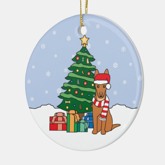 Pharao-Jagdhund-Weihnachtsverzierung Keramik Ornament (Links)