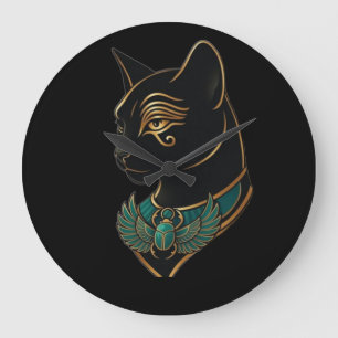 Pharao Katze Große Wanduhr