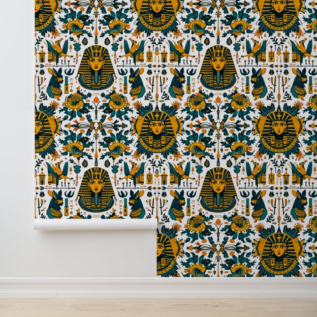 Pharao-Palette: Luxuriöse ägyptische Tapete (Anwendung)