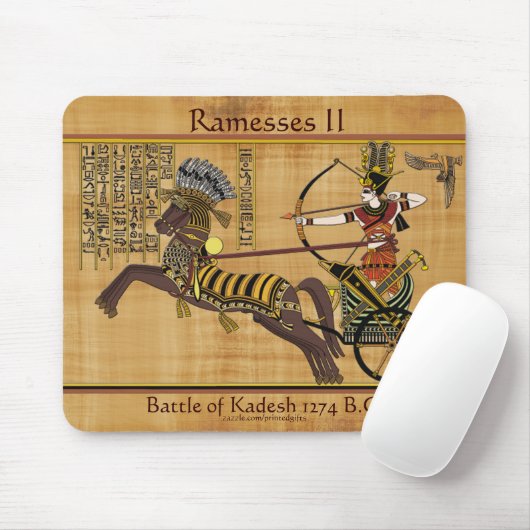 Pharao Ramesses II & Chariot in Kadesh Mousepad (Mit Mouse)