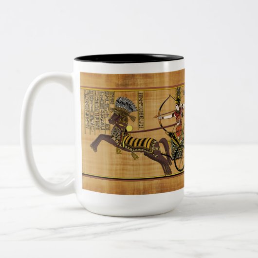 Pharao Ramesses II & Chariot in Kadesh Zweifarbige Tasse (Links)