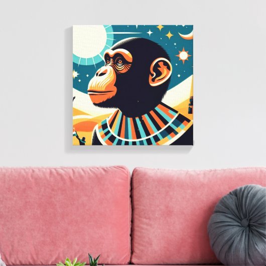 Pharao Schimpanse Tut 5 Leinwanddruck (Insitu (Wohnzimmer))