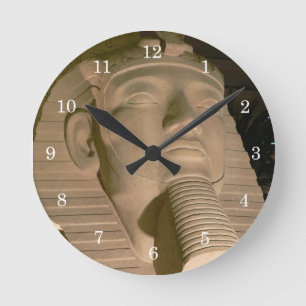 Pharao-Statuette-Uhr Runde Wanduhr