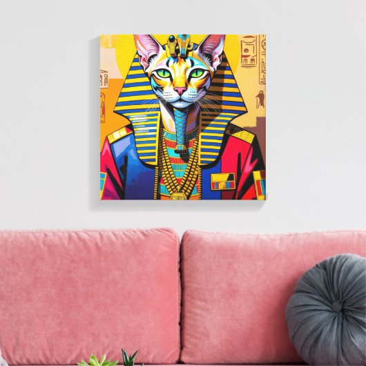 PHARAO TUT-SPHINX KATZE 3 LEINWANDDRUCK (Insitu (Wohnzimmer))