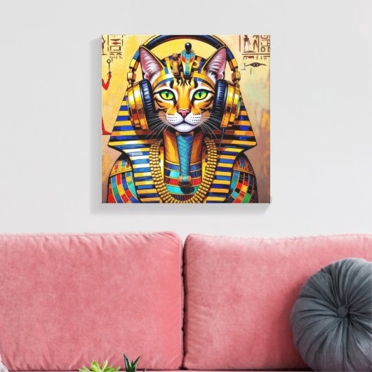 PHARAO TUT-SPHINX KATZE LEINWANDDRUCK (Insitu (Wohnzimmer))