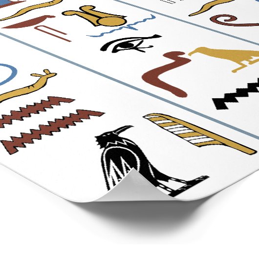 Pharaoh Antikes Ägypten Pyramide Hieroglyphen Poster (Ecke)