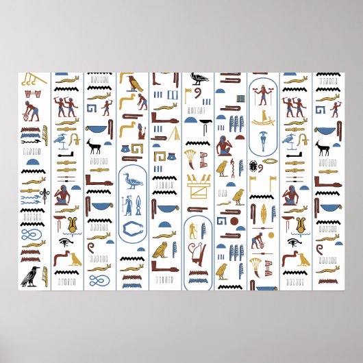 Pharaoh Antikes Ägypten Pyramide Hieroglyphen Poster (Vorne)