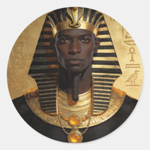 Pharaoh Energy — Alte Afrikanische König Moderne K Runder Aufkleber