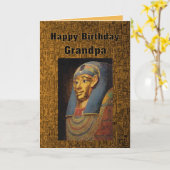 Pharaoh Grandpa Happy Birthday Spaß Karte (Gelbe Blume)