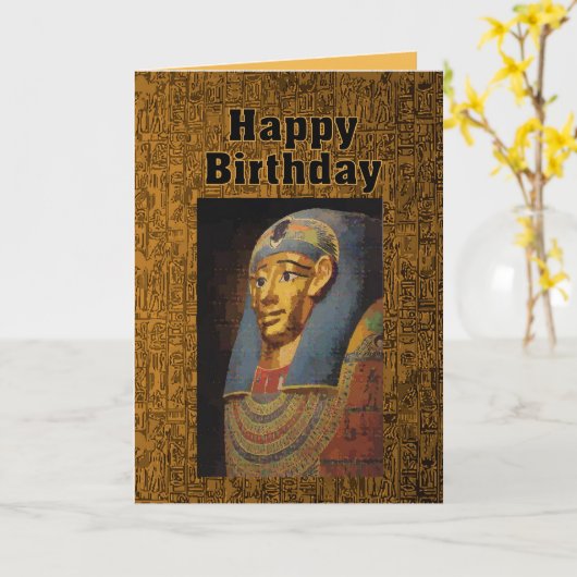 Pharaoh Happy Birthday Spaß Karte (Gelbe Blume)