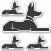 Pharaoh Hound Ägyptische Hieroglyph Dog Stickers Aufkleber (Vorderseite)