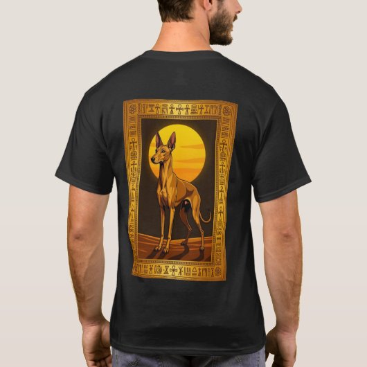 Pharaoh Hound Antikes Ägyptisches Königsportrait T-Shirt (Rückseite)